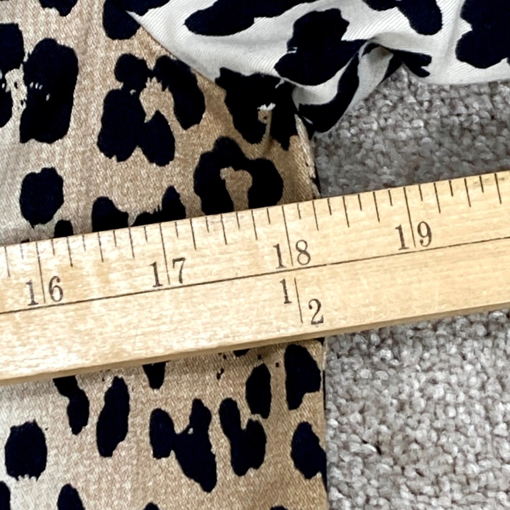 Peck & Peck Leopard Print Blazer Women Sz 10 Tan Black Ruffle Trim Edgy Mob Wife - Picture 6 of 15